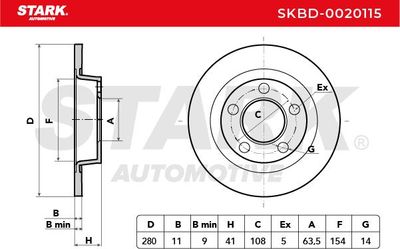 спирачен диск STARK SKBD-0020115