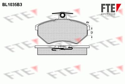 Комплект тормозных колодок, дисковый тормоз FTE BL1035B3 для SEAT INCA