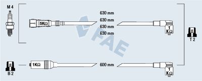 Комплект проводов зажигания FAE 85692 для VW CADDY