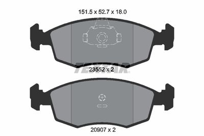 Комплект тормозных колодок, дисковый тормоз TEXTAR 2355202 для FIAT STRADA