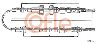 Тросик, cтояночный тормоз COFLE 92.10.535 для FORD ORION