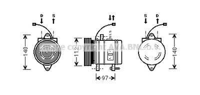 AVA QUALITY COOLING HYK013 Компрессор кондиционера  для HYUNDAI ATOS (Хендай Атос)