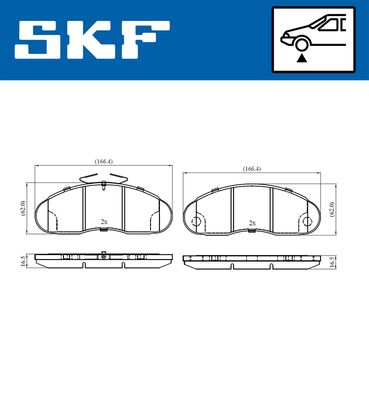 Комплект тормозных колодок, дисковый тормоз SKF VKBP 80526 для RENAULT TRUCKS B