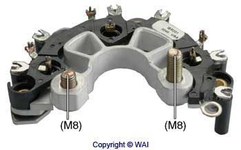 Pont de diodes d'alternateur WAI — 12V, 12cm