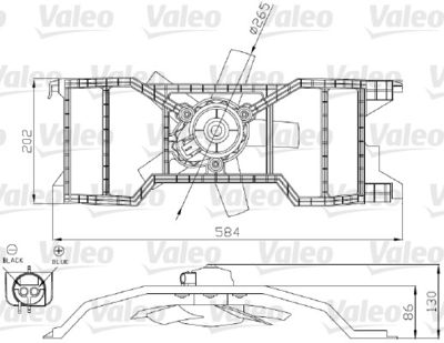 Вентилятор, охлаждение двигателя VALEO 696277 для FORD FIESTA