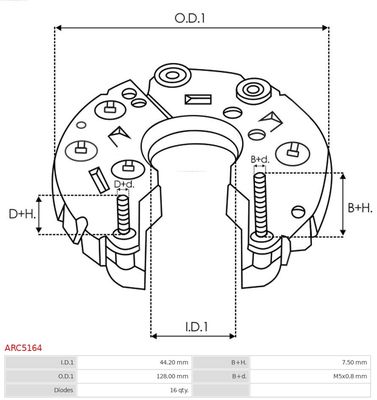 Rectifier, alternator ARC5164