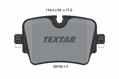 Комплект тормозных колодок, дисковый тормоз TEXTAR 2574201 для JAGUAR F-TYPE