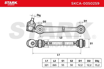 носач, окачване на колелата STARK SKCA-0050259