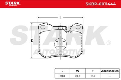 комплект спирачно феродо, дискови спирачки STARK SKBP-0011444