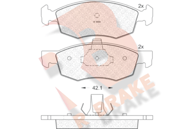 Комплект тормозных колодок, дисковый тормоз R BRAKE RB1508 для FIAT DOBLO