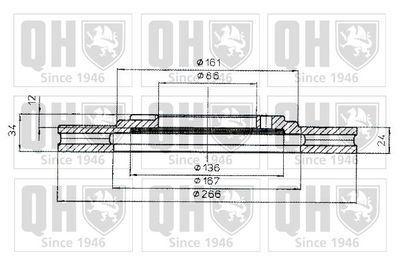 Тормозной диск QUINTON HAZELL BDC3918 для MITSUBISHI TREDIA