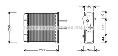AVA QUALITY COOLING FTA6150 Радиатор печки  для FIAT BARCHETTA (Фиат Барчетта)