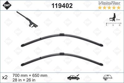 Щетка стеклоочистителя SWF 119402 для RENAULT MODUS