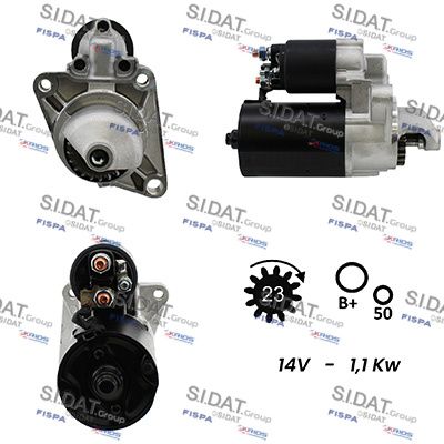 Стартер SIDAT S12BH0192A2 для MAZDA 121