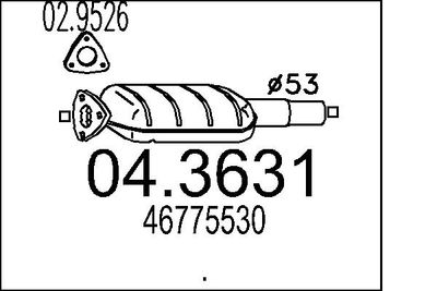 Катализатор MTS 04.3631 для FIAT BRAVA