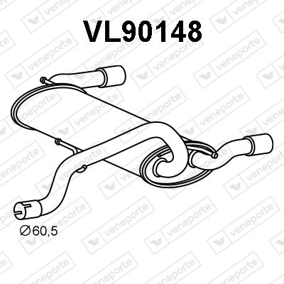 Глушитель выхлопных газов конечный VENEPORTE VL90148 для VOLVO C30