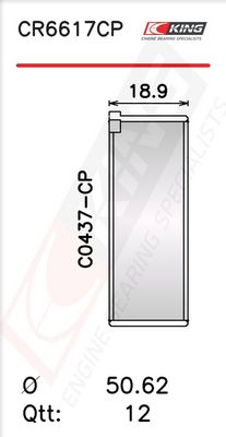 Черупка на биелен лагер KING CR6617CP0.5