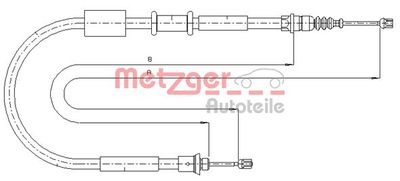 Тросик, cтояночный тормоз METZGER 1281P4 для FIAT PUNTO