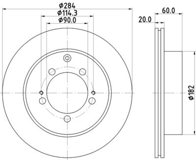 Тормозной диск HELLA 8DD 355 111-491 для MITSUBISHI SPACE