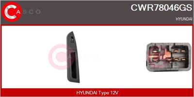 CASCO CWR78046GS Кнопка стеклоподьемника  для HYUNDAI GETZ (Хендай Гетз)
