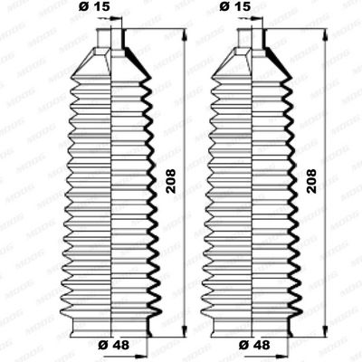 FALTENBALGSATZ LENKUNG MOOG K150175 1