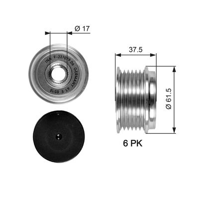 Alternator Freewheel Clutch OAP7075