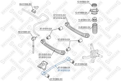 носач, окачване на колелата STELLOX 57-51010-SX