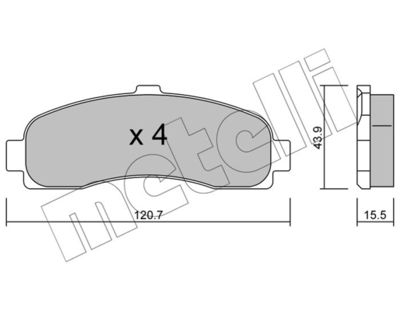 METELLI 22-0145-0 Тормозные колодки и сигнализаторы  для NISSAN MICRA II (K11) 1.0 i 16V