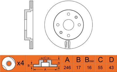 Тормозной диск FIT FR0567V для DAIHATSU SIRION