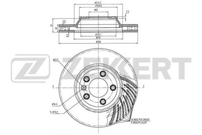 Тормозной диск ZEKKERT BS-5784 для VW TOUAREG