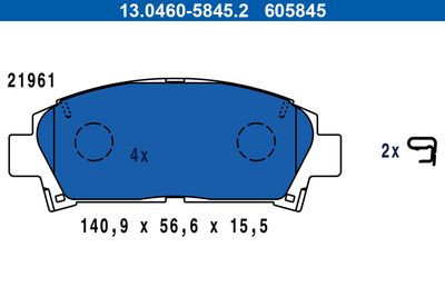 Brake Pad Set, disc brake 13.0460-5845.2