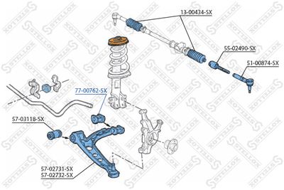 Подвеска, рычаг независимой подвески колеса STELLOX 77-00762-SX для FIAT CINQUECENTO