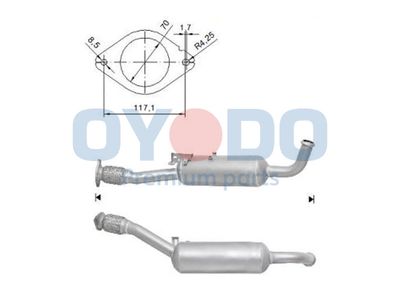 Filtr sadzy / filtr cząstek stałych, układ wydechowy OYODO 20N0033-OYO