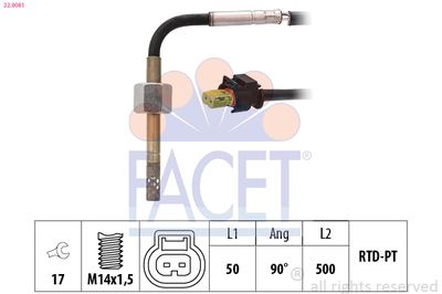 czujnik, temperatura spalin FACET 22.0081