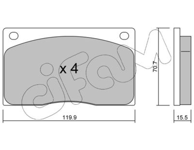 Комплект тормозных колодок, дисковый тормоз CIFAM 822-089-0 для ASTON MARTIN VIRAGE