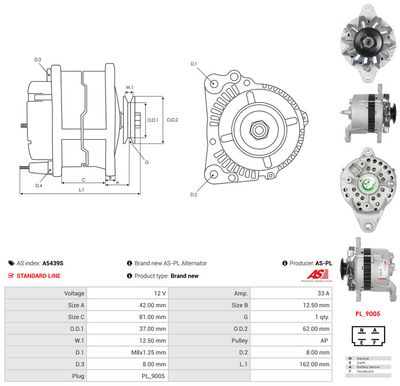 GENERATOR / ALTERNATOR AS-PL A5439S 4