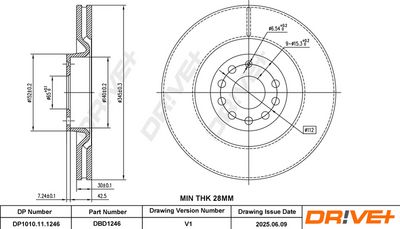 спирачен диск DR!VE+ DP1010.11.1246