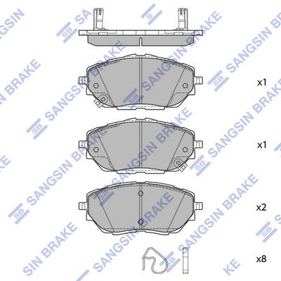 Комплект тормозных колодок, дисковый тормоз Hi-Q SP4213 для TOYOTA C-HR