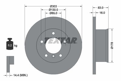 Тормозной диск TEXTAR 92020300 для MERCEDES-BENZ G-CLASS