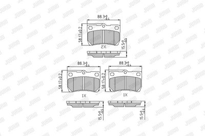 BREMSBELAGSATZ SCHEIBENBREMSE JURID 573393J 1