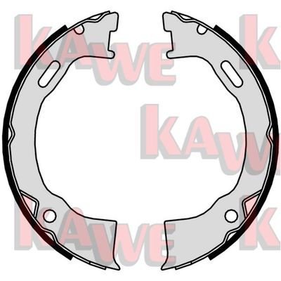 Zestaw szczęk hamulcowych, hamulec postojowy KAWE 01020
