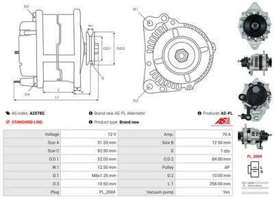 GENERATOR / ALTERNATOR AS-PL A2078S 5