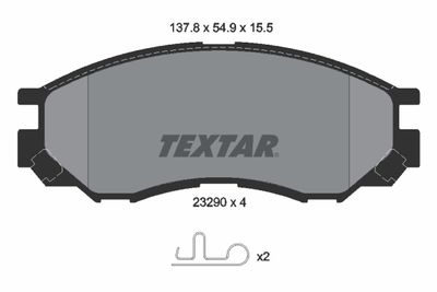 Комплект тормозных колодок, дисковый тормоз TEXTAR 2329002 для MITSUBISHI L