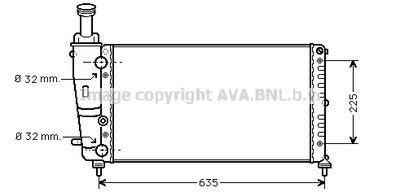Радиатор, охлаждение двигателя AVA QUALITY COOLING LC2067 для LANCIA Y