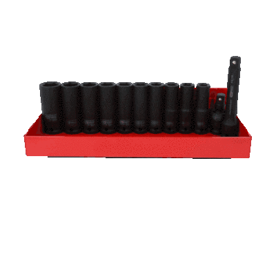 Ks Tools - nadstavce rázové šesťhranné dlhé 1/2" 13ks