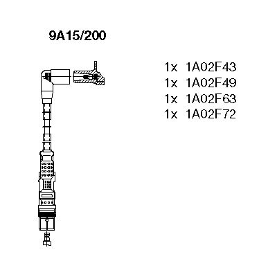 Комплект проводов зажигания BREMI 9A15/200 для VW FOX
