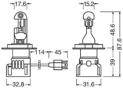 Osram 64193DWINT-2HFB Žárovka LED 12V H4/H19 23/27W P43t