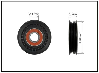 Deflection/Guide Pulley, V-ribbed belt 158-00