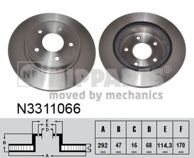 Тормозной диск NIPPARTS N3311066 для GAZ SOBOL
