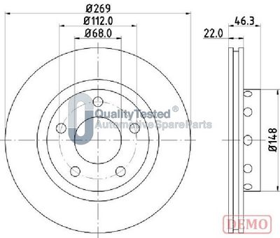 Brzdový kotouč JAPANPARTS DP0913JM